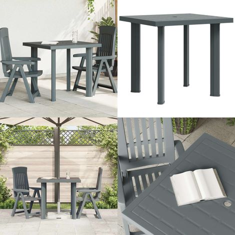 Tavolo da Giardino Verde 80x75x72 cm in Plastica - Tavolo da pranzo all'aperto - Tavolo in plastica