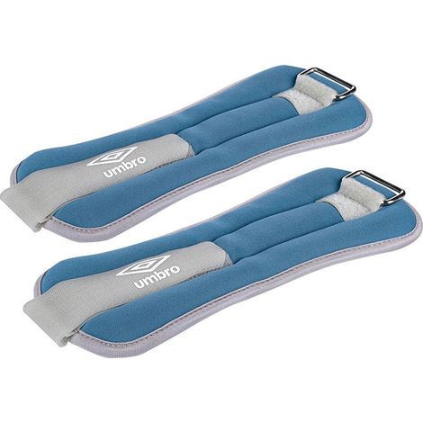 Umbro Bein- und Armgewichte, 500 g, verstellbar, mit Klettverschluss, bequemer Sitz, grau und blau (1/3)