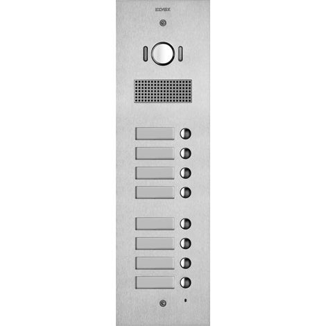VIMAR - 41528 Steely 2F+ A/V-Platte, 8 Tasten, Stahl