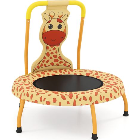 Kinder-Minitrampolin mit Griff, Giraffenmotiv, 71 cm
