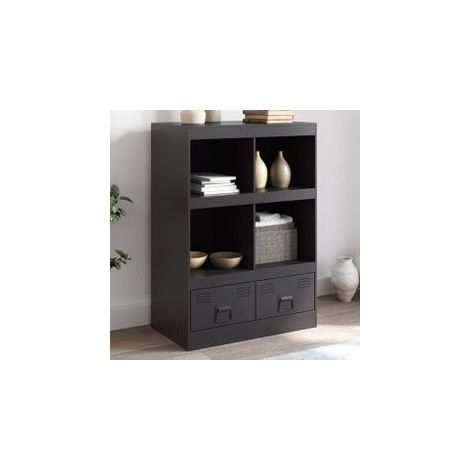 Buffet haut noir 67x39x95 acier (1/5)
