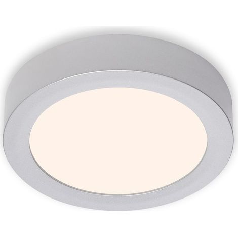 LED Aufbauleuchte Aufbaulampe 12W 3000K silber Metall-Kunststoff Ø17cm Briloner (1/5)