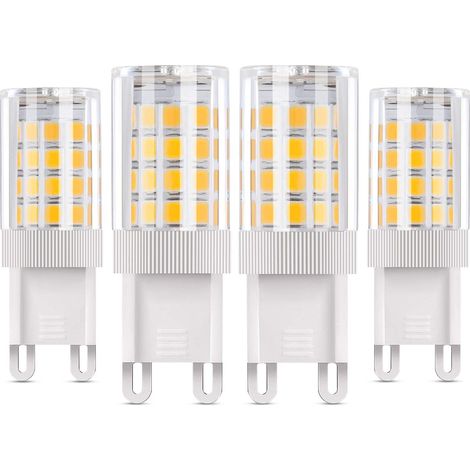 G9-LED-Lampe, 5 W, entspricht 50 W Halogenlampen, 4 Stück warmweiße 3000 K-LED-Lampen, 360° Abstrahlwinkel, AC85–220 V, 360 lm, nicht dimmbar (1/5)