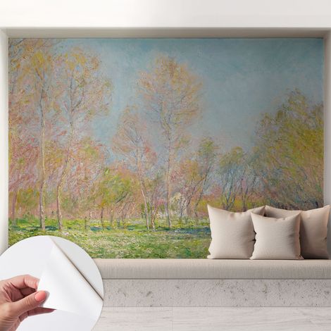 Selbstklebend Tapete modern - Wanddeko für Küche - Klebefolie Wand - luxus Look Frühlingspark 208x146 cm (1/5)