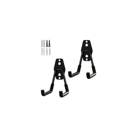 Ganci da garage, ganci multiuso resistenti, ganci in acciaio da parete, organizer per attrezzi da giardino (piccoli a forma di U, 2 pezzi)