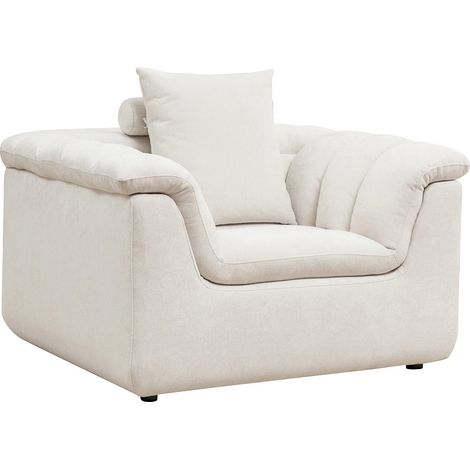 Poltrona in tessuto bianco sporco CAZOCHA (1/5)