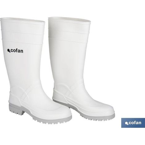 Botte de pluie en PVC blanc taille 42 (1/4)