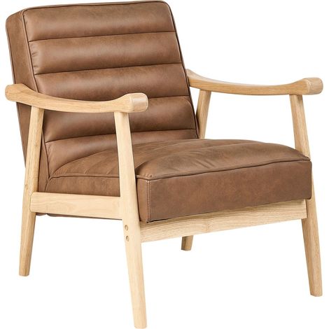 Sessel LEKNES Kunstleder Braun