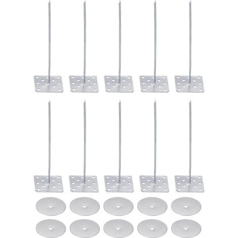 50 Pack 3.2 inch Perforated Insulation Pins with Round Washers (1/5)