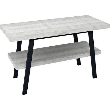 Table lavabo TWIGA 110x72x50 cm, noir mat/chêne ancien