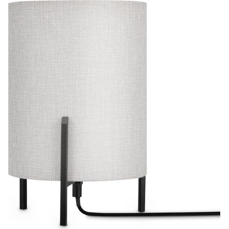 Paco Home Stehleuchte Tischleuchte Wohnzimmer Schlafzimmer Stofflampe Modern Deko Stylisch Tischleuchte, Schwarz-Grau