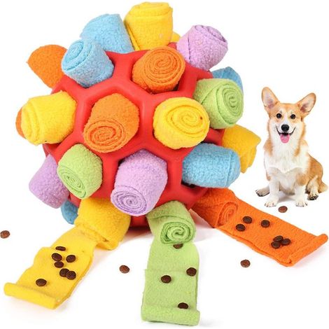 Balles parfumées pour chiens, jouets olfactifs, jouets d'entraînement à alimentation lente, jouets résistants pour chiots, jouets éducatifs, balles de nourriture, jouets d'entraînement olfactif pour c (1/5)
