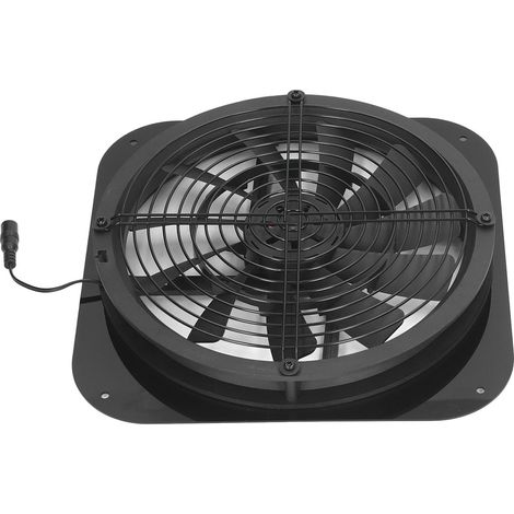 Ventilateur d'extraction solaire de 25 cm (9,8 po) à haute pression, de forme ronde, pour petits poulaillers, serres et abris de jardin. (1/5)
