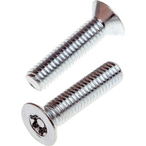 Rs Pro – Vis de sécurité inviolable M6 x 25mm – Tête plate hexagonale – Acier galvanisé – Lot de 100 pour applications sécurisées (1/2)