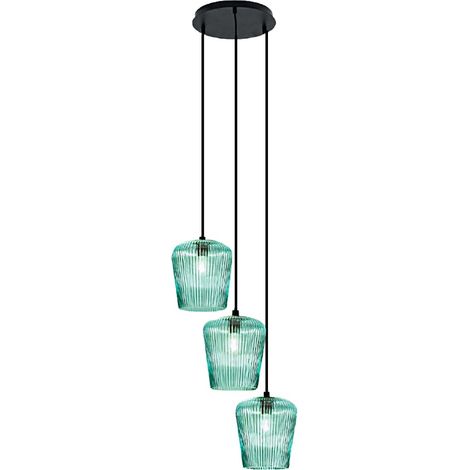 Sospensione vetro verde gea luce numa bt3 e27 led lampada soffitto decentramento moderna (1/5)