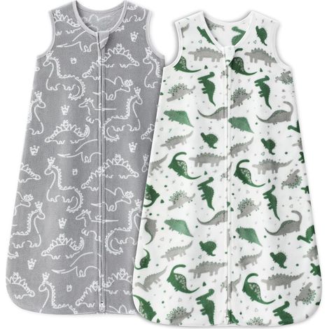Gigoteuse Bébé 2,0 Tog Lot de 2 Sac de Couchage Bébé 18-36 Mois Automne Hiver Chaud et Doux 90cm pour Nouveau-né Garçon Fille Dinosaure gris-blanc (1/5)