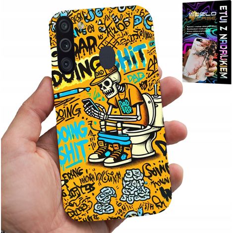 Funda para Samsung Galaxy A21 - Esqueleto defecando en el inodoro (1/5)