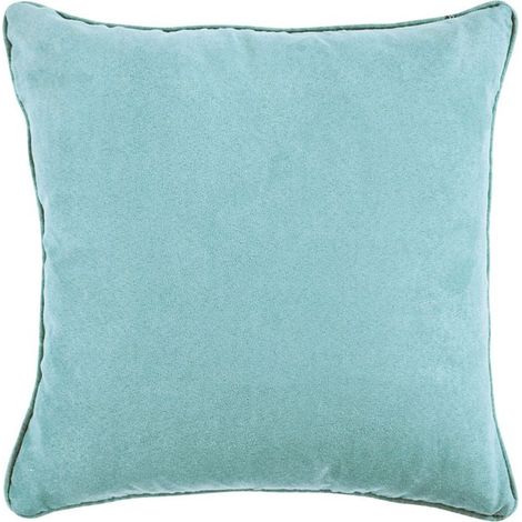 Coussin d'allaitement en suédine bleu clair 40x40 – 100% polyester – Entretien facile avec aspirateur ou chiffon humide – Thedecofactory (1/4)