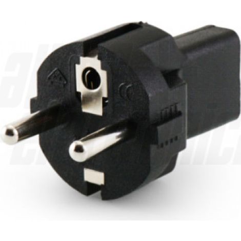 Adattatore alpha elettronica da schuko maschio a c13 femmina 16a nero - 23-33/7-1 (1/2)