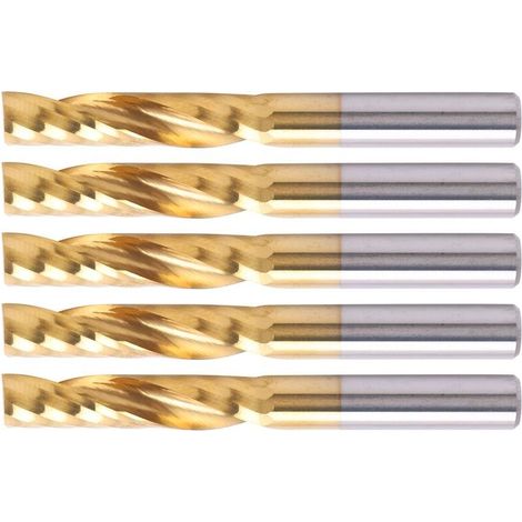 5 Stück 6 x 28 x 55 mm Professioneller CNC-Schaftfräser, Spiralfräser-Zubehör für Aluminium, Messing, Kupfer und andere Nichteisenmetalle (1/5)