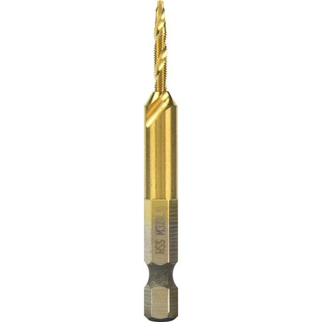 Foret Taraudeur M3 - Queue Hexagonale 6.35mm - Acier Rapide - Perçage Et Taraudage - Profondeur 15mm (1/5)