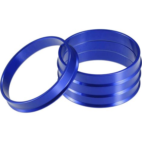 Bagues De Centrage De Moyeu En Aluminium Bleu Lot De 4  En Alliage D'Aluminium, Od 60,1 Mm, Id 56,1 Mm, Epaisseur 10 Mm, Elimine Les Vibrations, Assure Un Ajustement Parfait (1/5)