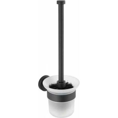 Brosse WC murale Bosio Black, Brosse WC suspendue, Brosse WC noire, Acier inox, 10x35x14 cm, Noir mat