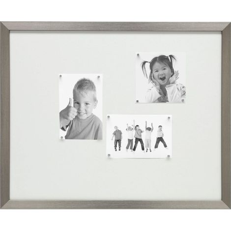 Cadre Photo Panneau Aimanté Bois Argenté 30 x 40 cm (1/5)
