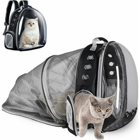 Cat and Dog Backpack - Transparent Carrier Bag for Cats and Dogs, Expandable, Portable for Car, Shopping, etc. (1/4)