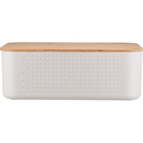 Bodum - Boîte à pain avec couvercle 29 cm en bambou blanc