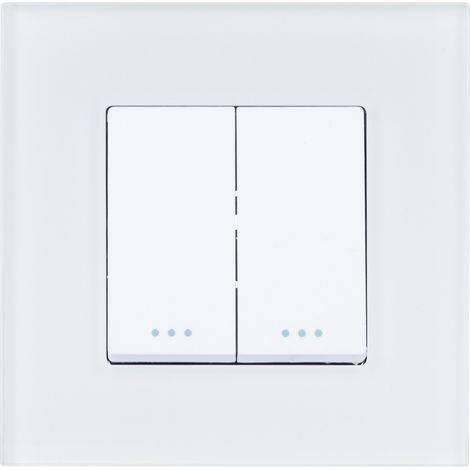 Interrupteur Double avec Plaque PC Modern Blanc