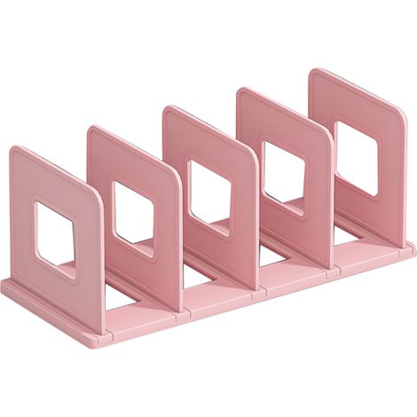 Organisateur de documents vertical 4 cases rose pour bureau école maison - Porte-dossiers minimaliste en PP (1/5)