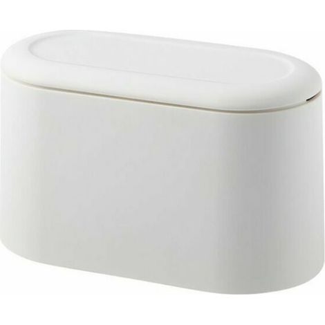 Mini poubelle de table blanche avec couvercle anti-odeur, pour cuisine, salle de bain, bureau – DELKEVIC (1/5)