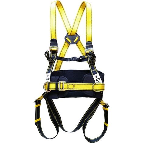 Levac – Harnais de sécurité 2 points dorsal et sternal – Ceinture et anneaux-D latéraux – Polyester – Norme EN361 et EN358 – 136 kg max