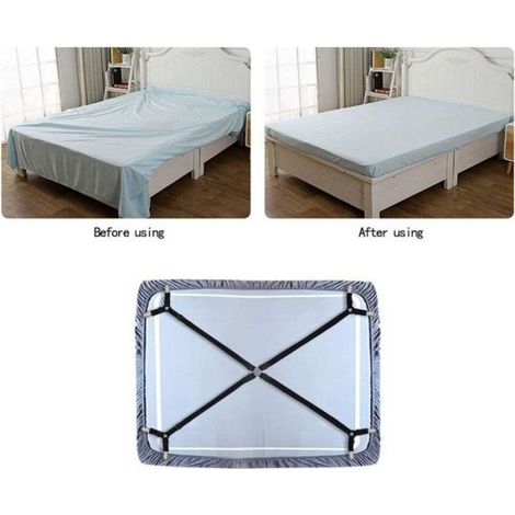 Bandes Élastiques Pour Drap-Housse - Fixation Croisée Réglable - Pour Matelas Ronds Et Carrés - Lot De 4 (1/5)