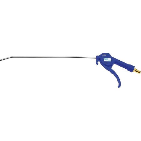 1 - Druckluftpistole - Druckluft - Verchromtes Stahlrohr - Fiberglasgriff - 6,3 mm Messinganschluss - Industrielle Werkstatt - Blau - 33 cm