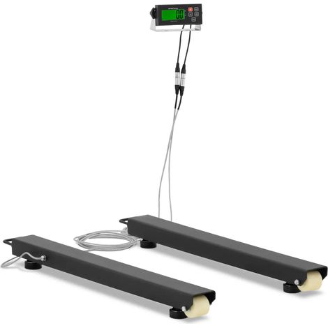 Barres de pesée 3 500 kg / 0,5 kg 100 x 10 cm avec écran LCD externe acier au carbone plastique fonte d'aluminium noir (1/5)