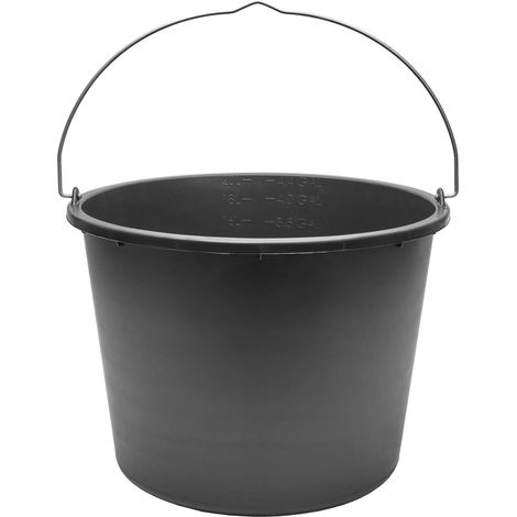 Garronda Baueimer 20 L – robuster Mörteleimer aus recyceltem Kunststoff mit Metallhenkel, stabiler Putzeimer und Maurerkübel für Baustelle, Garten und Haushalt GD-0168