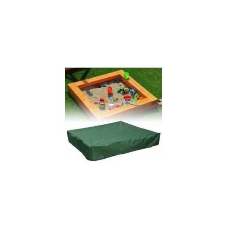 Bâche bac à Sable 120x120 cm Housse Protection Étanche UV Protection 70% pour bac à Sable Oxford avec Cordon de Serrage, Vert Bâche (1/4)