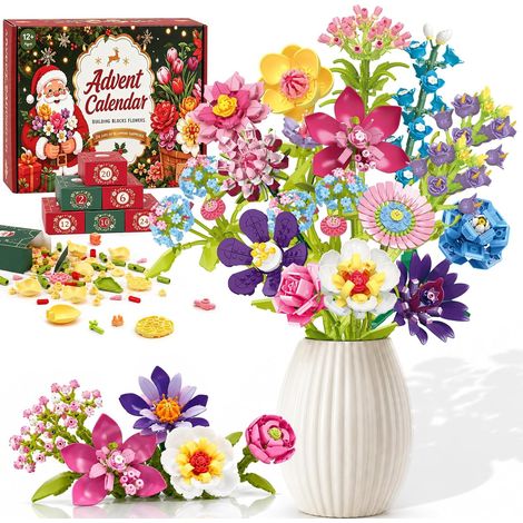 Calendrier de l'avent 2026, 24 Fleurs Artificielles à Assembler
