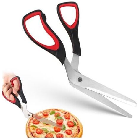 Pizza scissors, pizza cutter, stainless steel pizza scissors, multifunctional kitchen scissors for cutting pizzas, pasta and cakes--DTEKGAZ (1/5)
