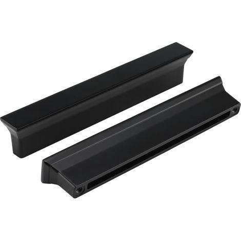 Set of 20 black cabinet handles, for kitchen and bathroom vanity units, 128 mm center-to-center distance (1/5)