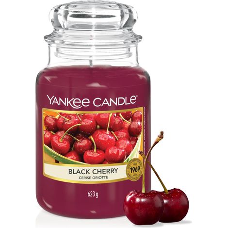 bougie parfumée Cerise griotte  Format jarre  Bougie longue durée jusqu’à 150 heures de combustion  Cadeaux pour femmes (1/5)