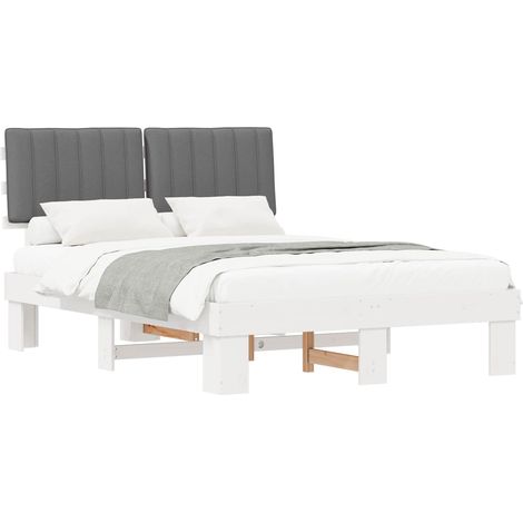 Estructura de Cama con Cabecera Tapizada Gris Claro vidaXL (1/5)