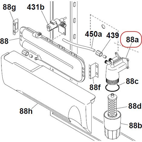 SUPPORT DE FILTRE SUPERIEURE POUR REFRIGERATEUR HOOVER - 91600377