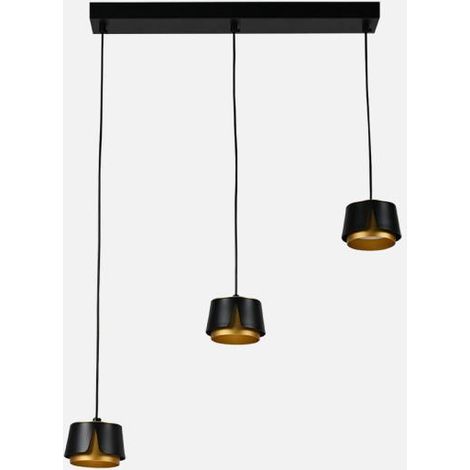 Domenica 3xGX53 striscia nero/oro 27W 4000K 2400lm con lampadine 100x56x10 cm