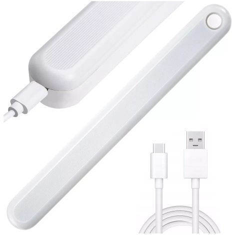 Lámpara de noche con sensor de movimiento Alogy, 25 cm, magnética, para escritorio o armario, color blanco. (1/5)