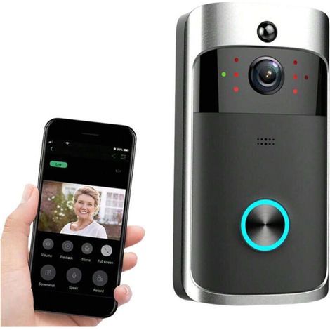 Sonnette vidéo, caméra, surveillance humaine, stockage cloud, caméra de sécurité HD WiFi, conversation bidirectionnelle pour téléphones iOS et Android (1/4)