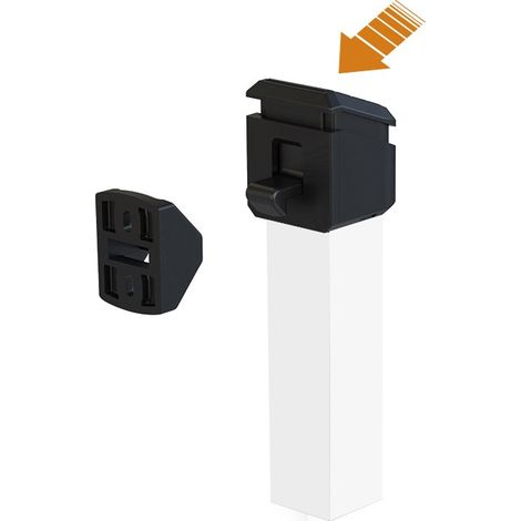 PORTAC ARRET POUSSOIR DESIGN POUR PORTAIL BATTANT Finition: Blanc - Longueur de tube (mm): Longueur de tube (mm) : 330
