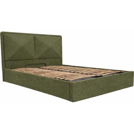 BOBOCHIC - Lit coffre MARA tissu texturé 160x200 Vert